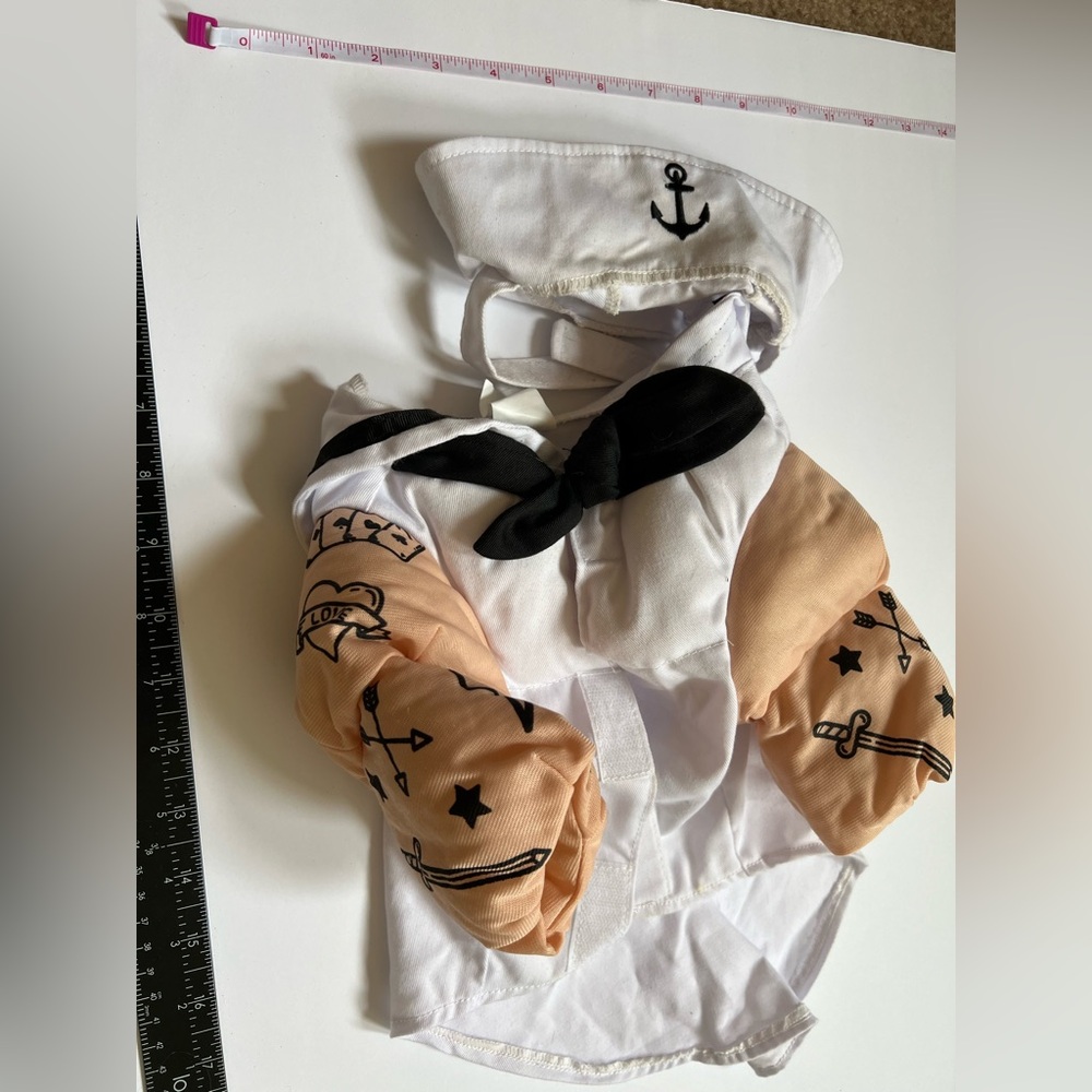 Bootique Dog Popeye Sailor Muscle Man Costume White Size M